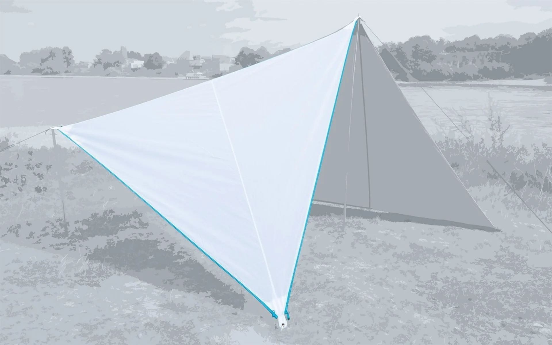 Bent Canvas Plain Single Tarp white / zipper light