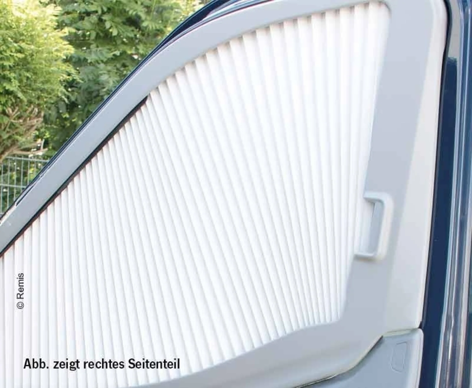 Remis REMIfront verschließbare Fahrerhausverdunkelung für IV Ford Transit V363 ab 2019 Rechteseite grau / hellgrau