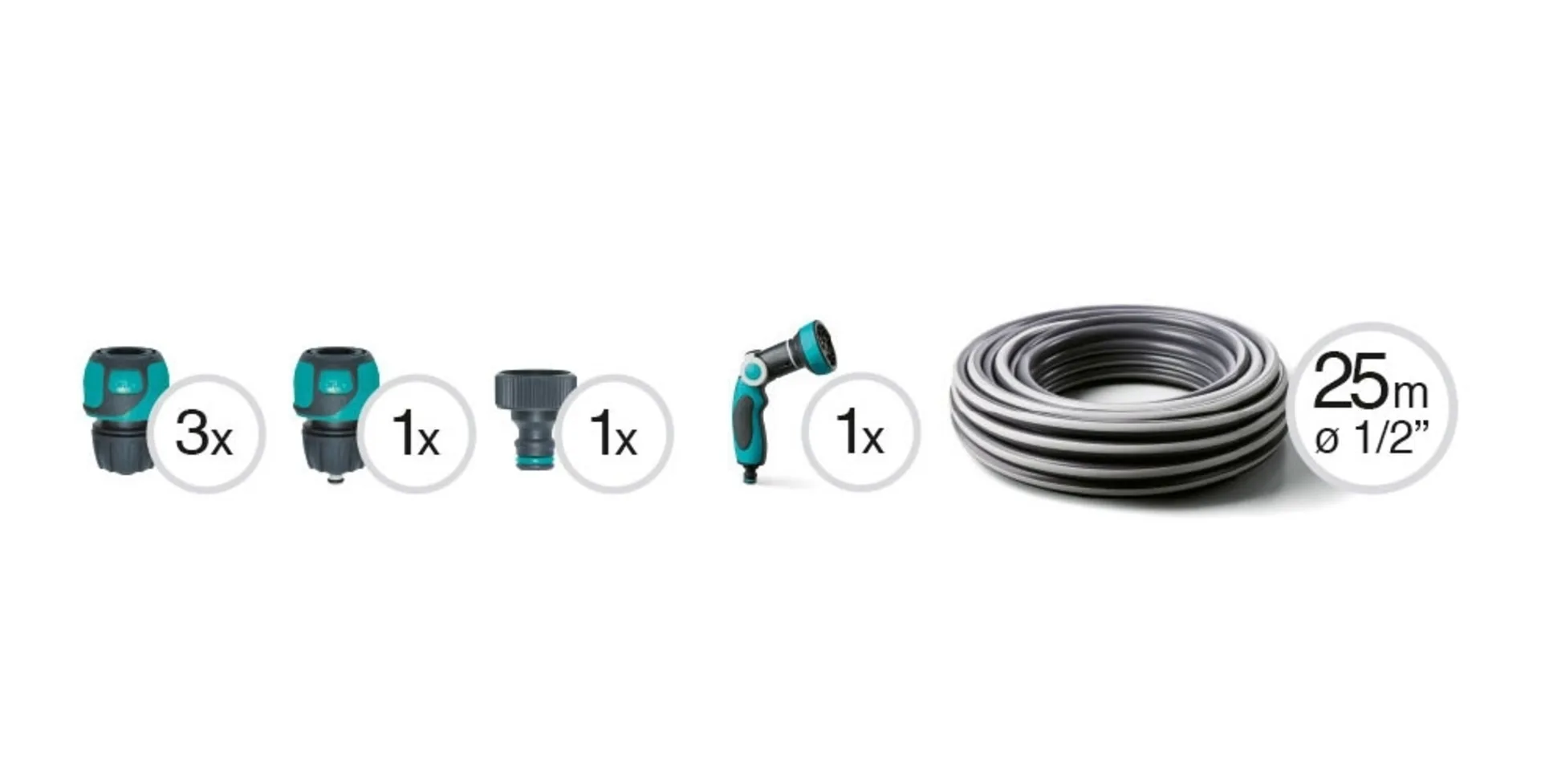 G.F. Concept Plus Ready Kit de support de tuyau, 25 m de tuyau inclus