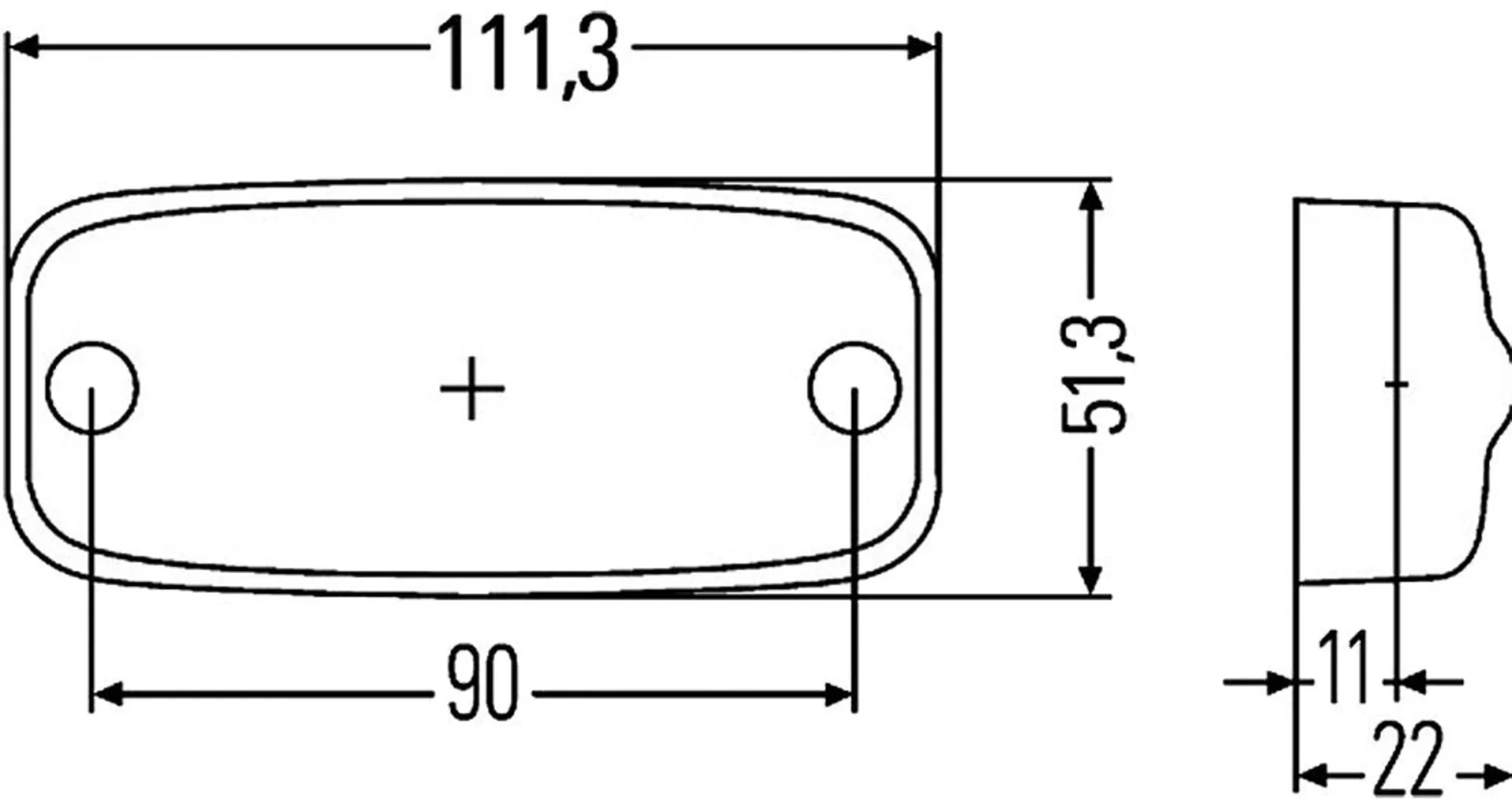 Feu de position latéral à LED Hella 12 V