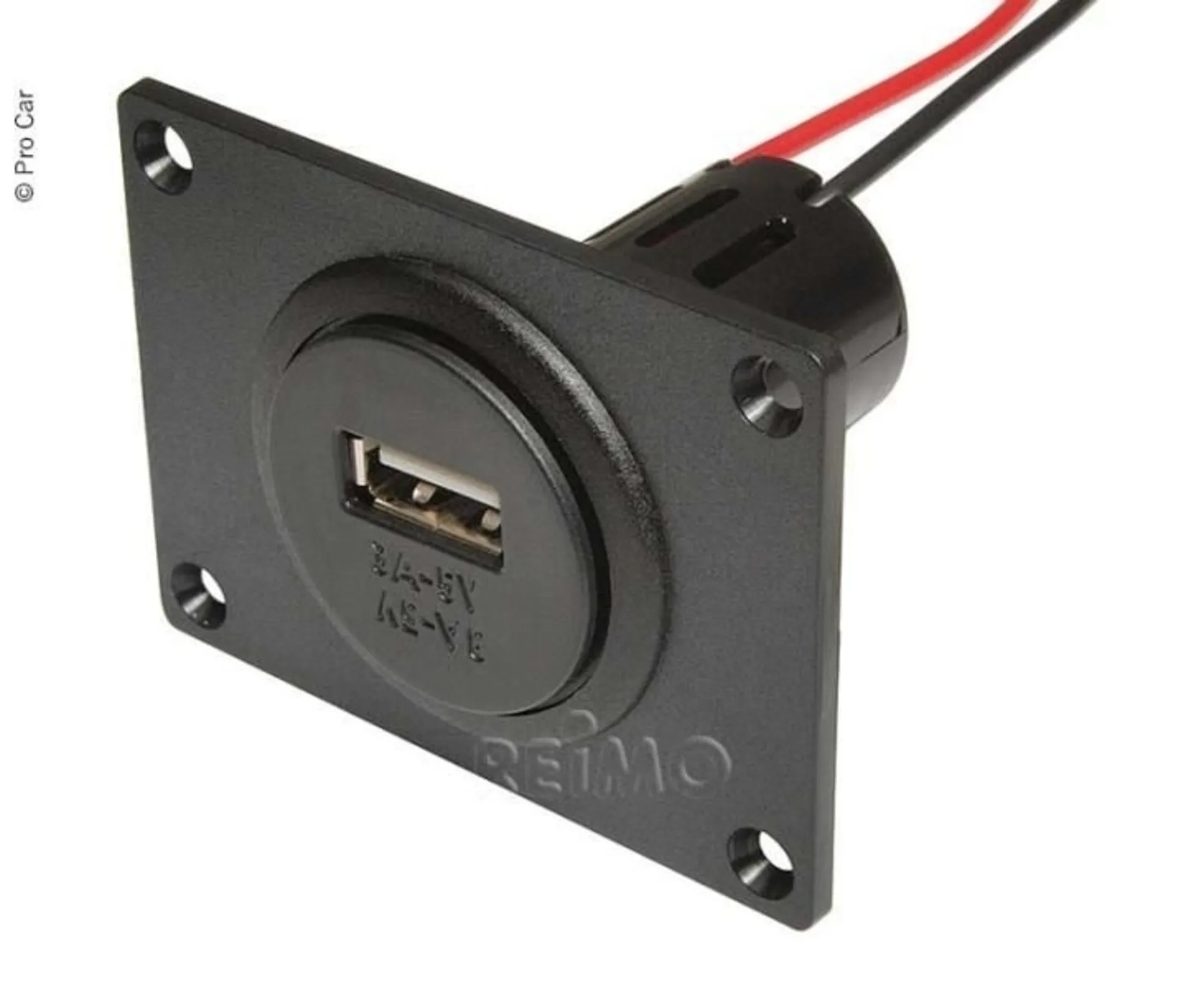 USB-Einbaudose 12-24/5V mit USB 3A m.Montageplatte