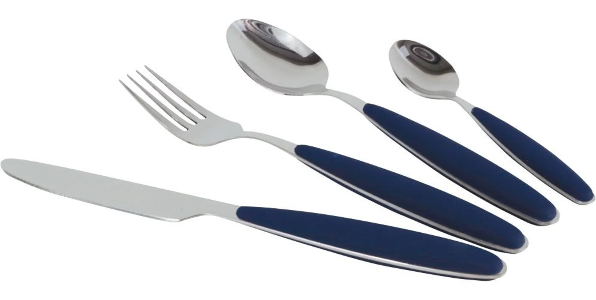Gimex Edelstahlbesteck Set mit Soft-Touch-Griff 16 teilig navyblau