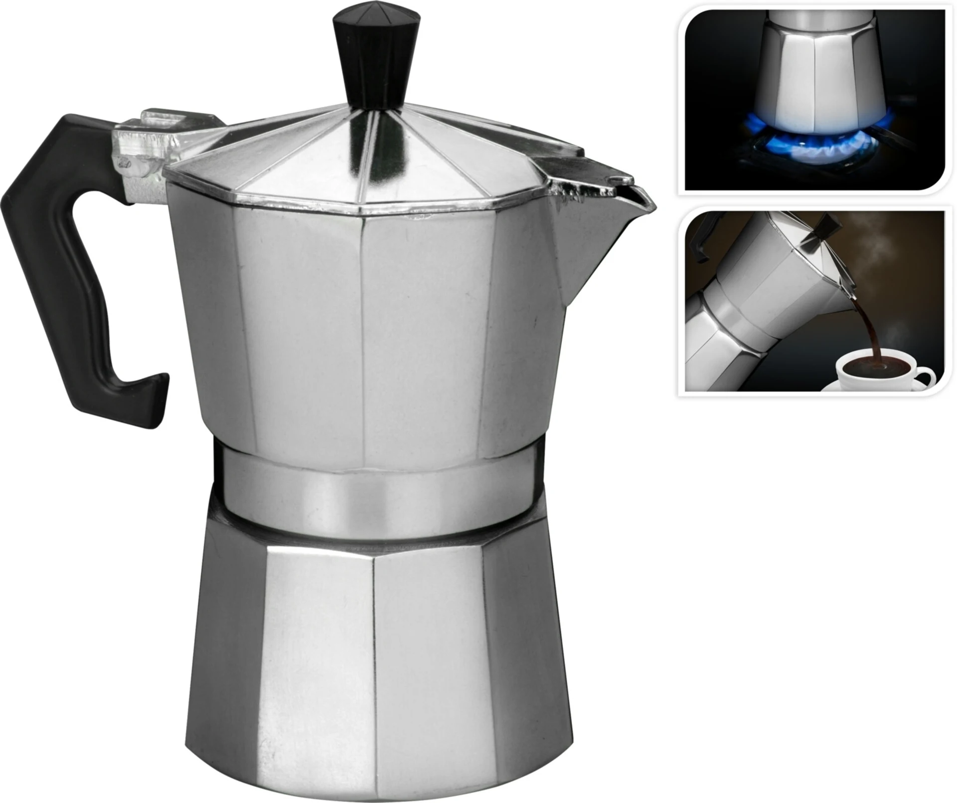 Espressokocher aus Aluminium - für 3 Tassen