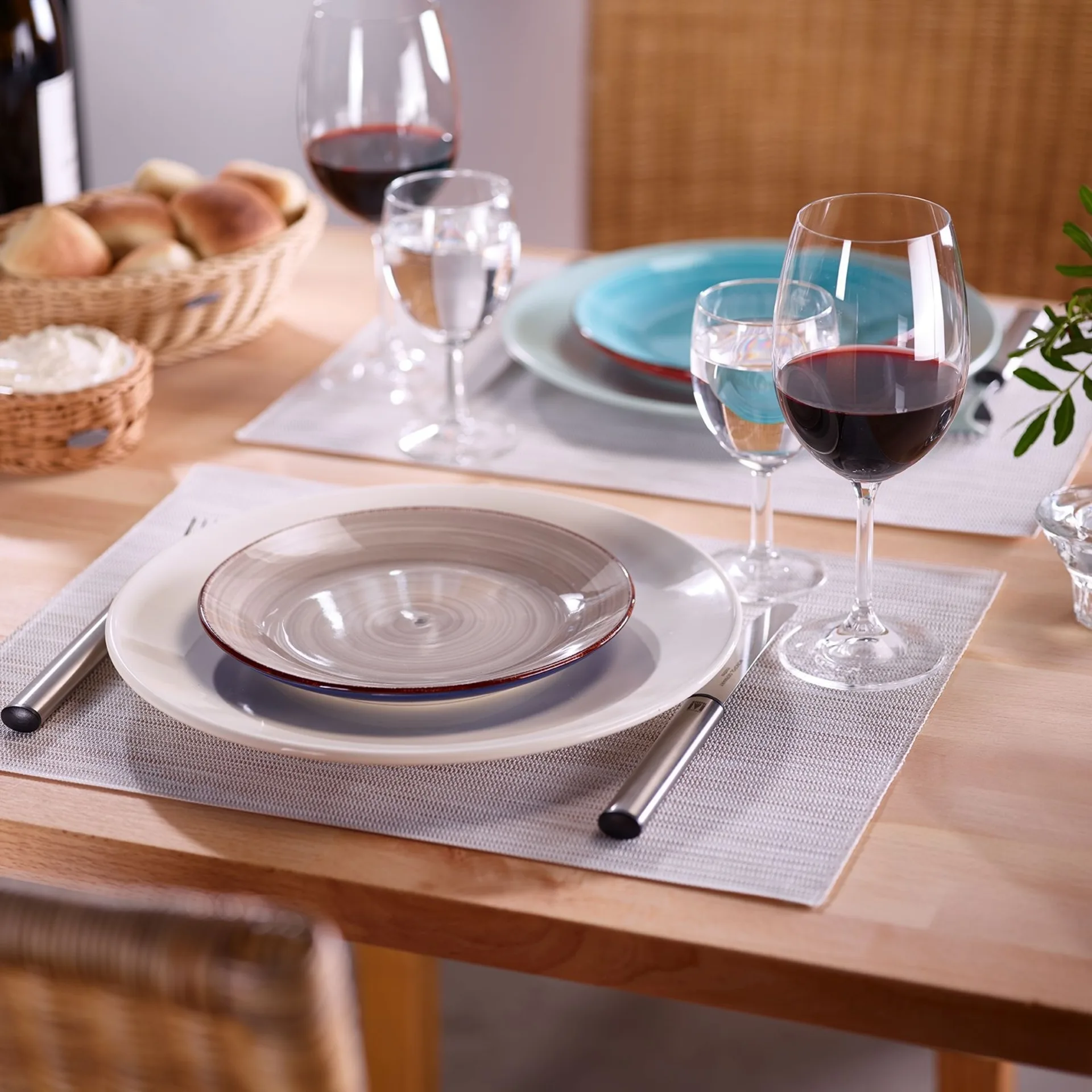 Westmark Uni - Lot de 4 sets de table 42 x 32 cm beige et blanc