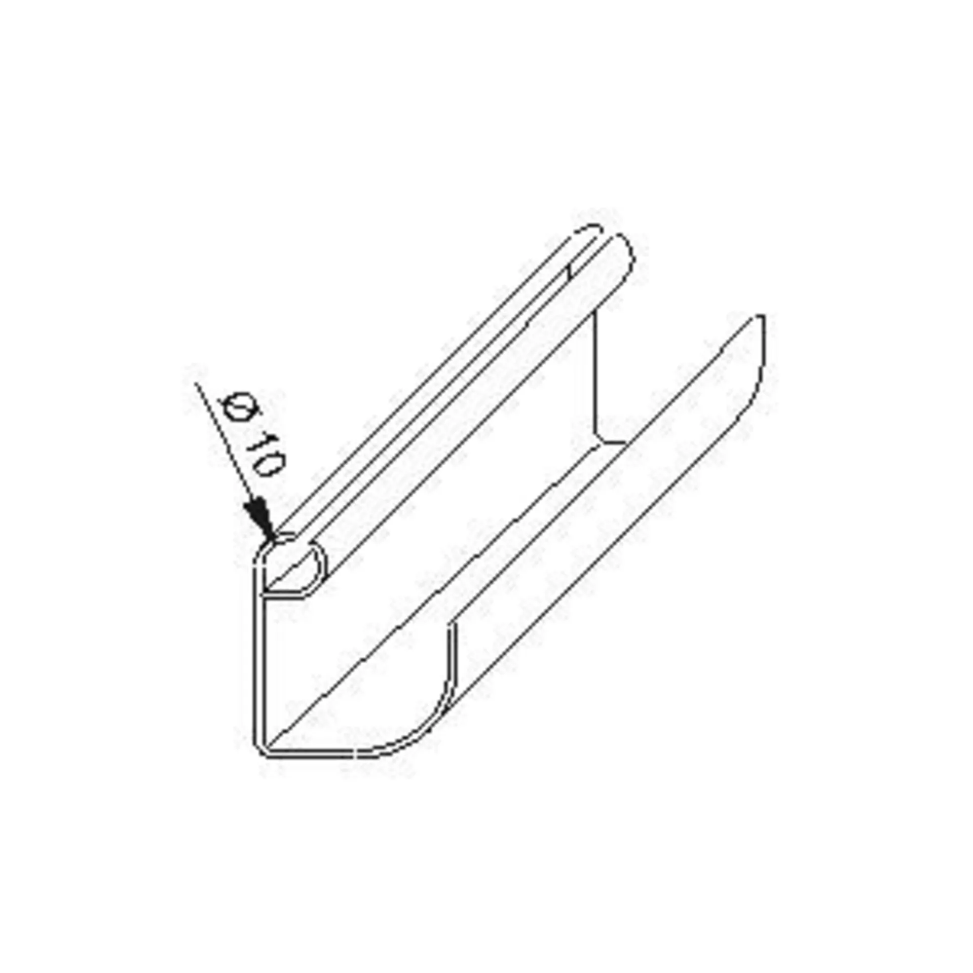 Gouttière d'auvent en PVC, 260 cm de long