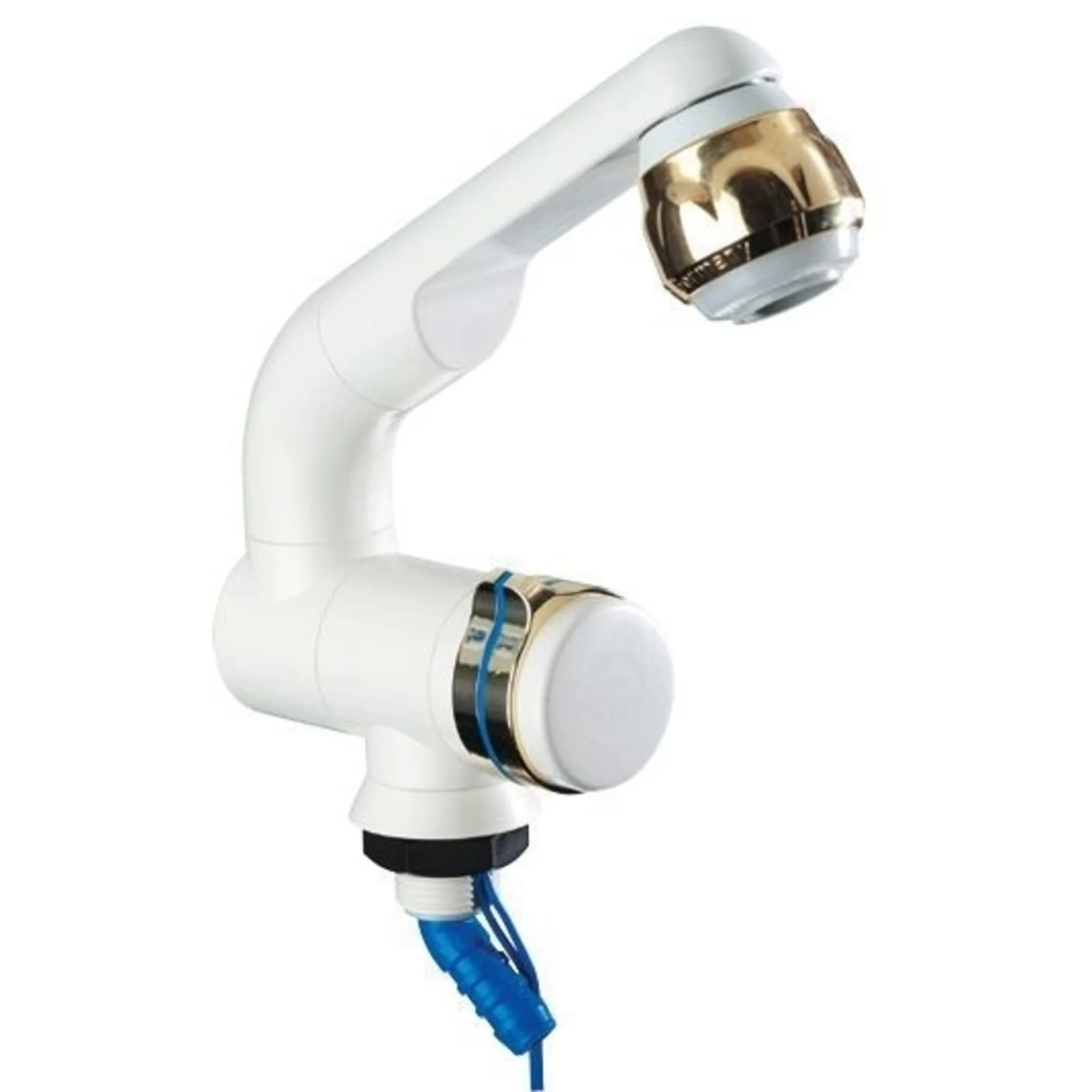 Compact Wasserhahn weiss, gold, SB-verpackt