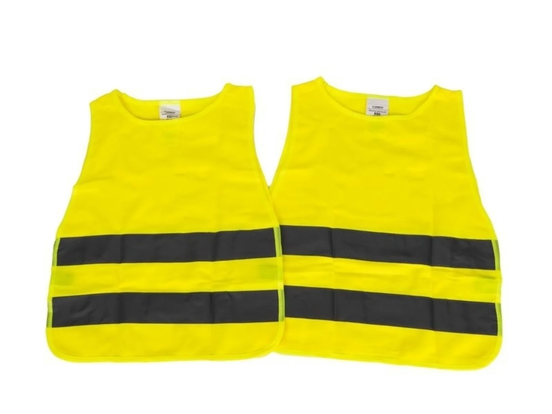 Warnwesten Set für die ganze Familie - gelb, 2x Erwachsene (1x XL/1x XXL) + 2x Kinder