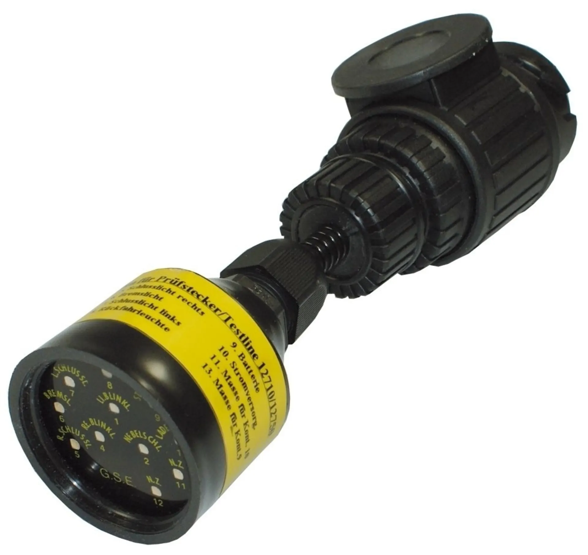 Tester f. Anhänger-Steckdosen 13-p. 12 V 13-Pol. / 12 V / DIN72570 Tester f. Anhänger-Steckdosen 13-p. 12 V 13-Pol. / 12 V / DIN72570