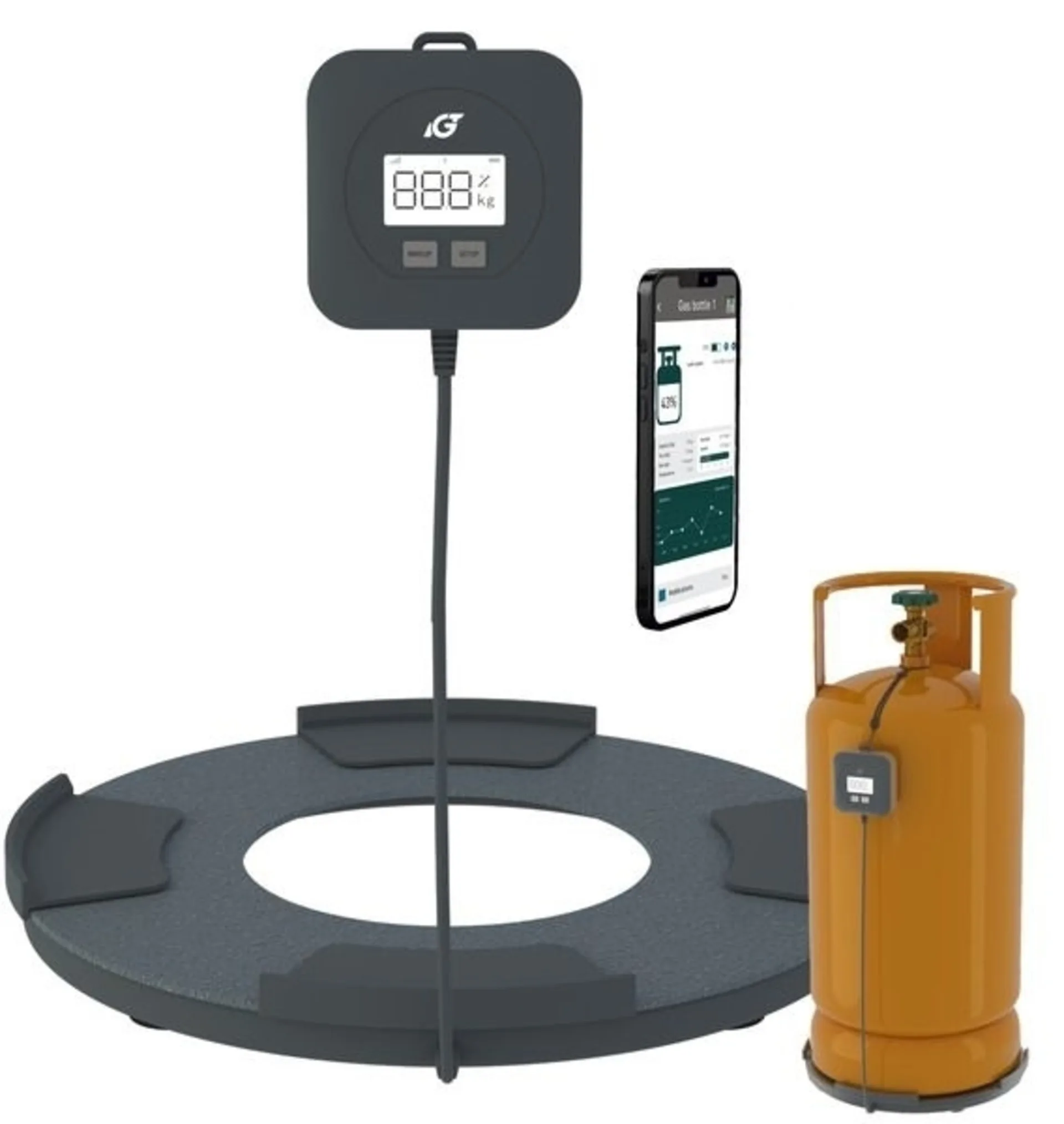 IGasView Füllstandsanzeige für Gasflaschen mit Display und App