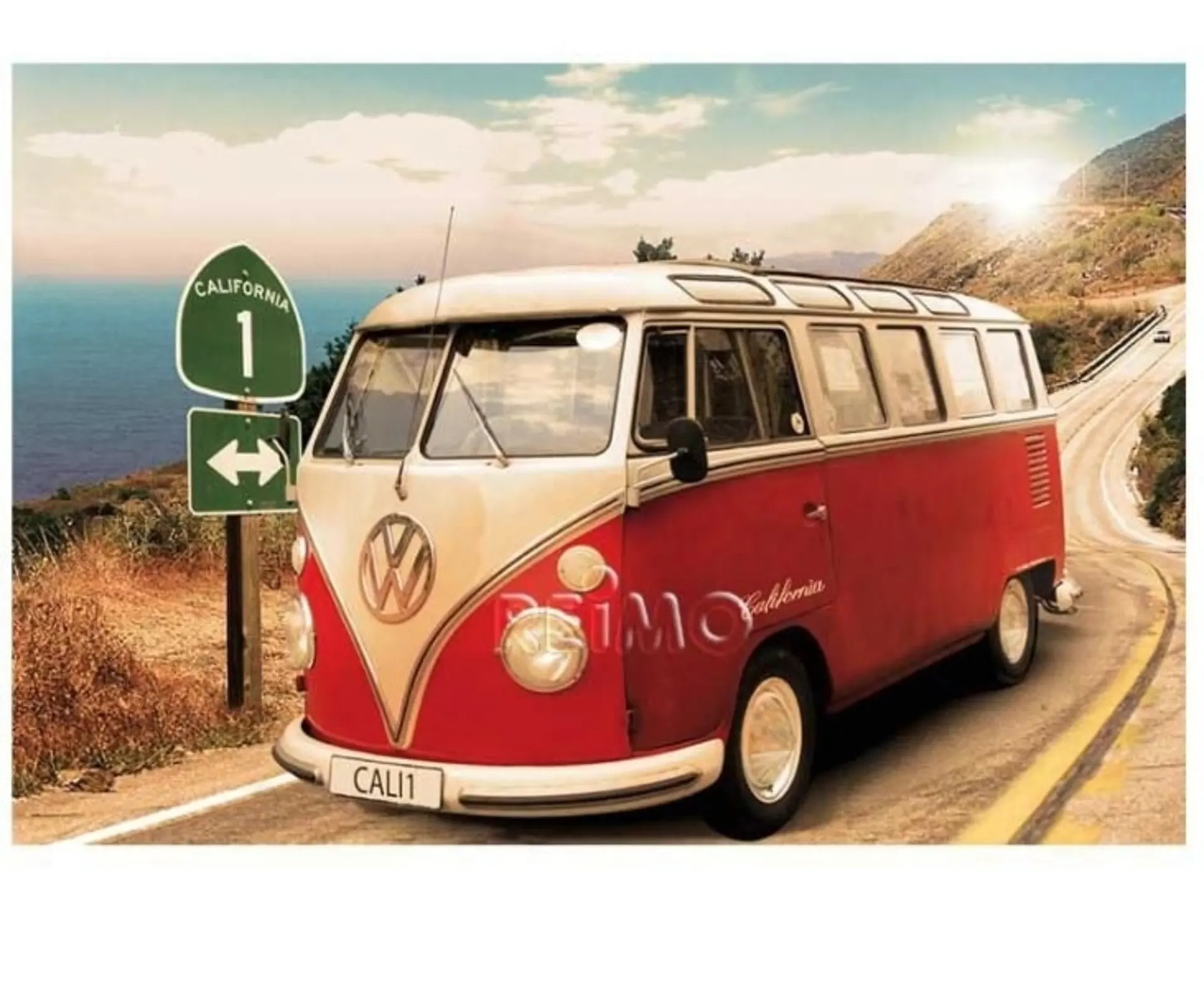 VW Collection T1 Bulli Bus Poster Route 1 - Maxi