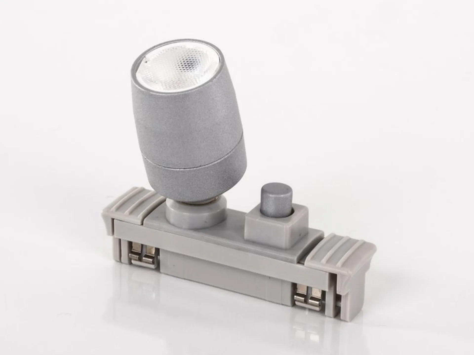 Stromschienen-Spot mit Schalter - Silber lackiert