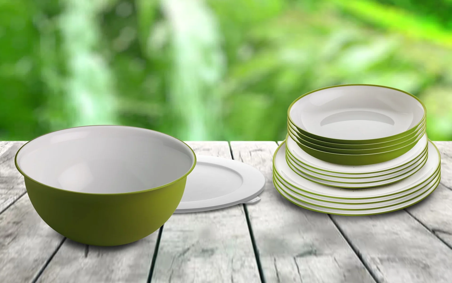 Omada Geschirr-Set 14-tlg. grün für 4 Personen Omada Geschirr-Set 14-tlg. grün für 4 Personen