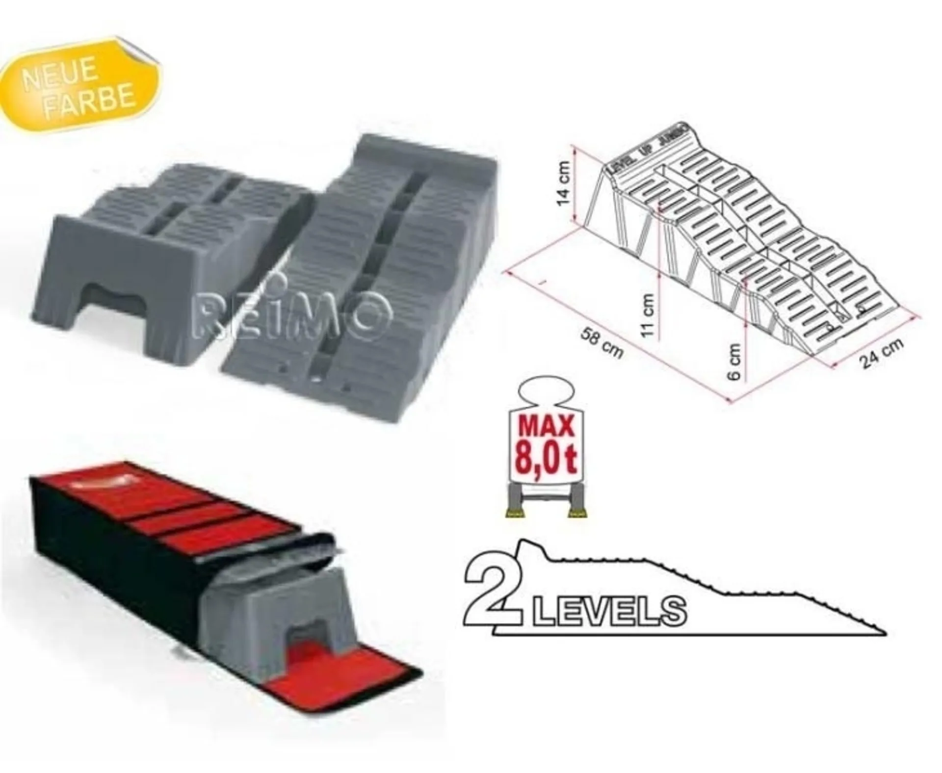 Stufenkeile Fiamma Kit Level Up Jumbo grau mit Tas