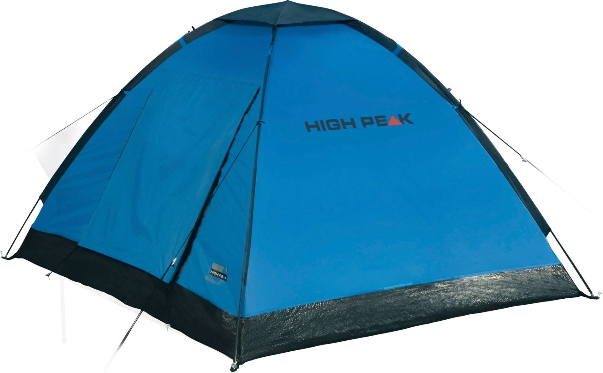 Tente dôme autoportante à toit simple High Peak Beaver 3, bleue/grise, pour 3 personnes