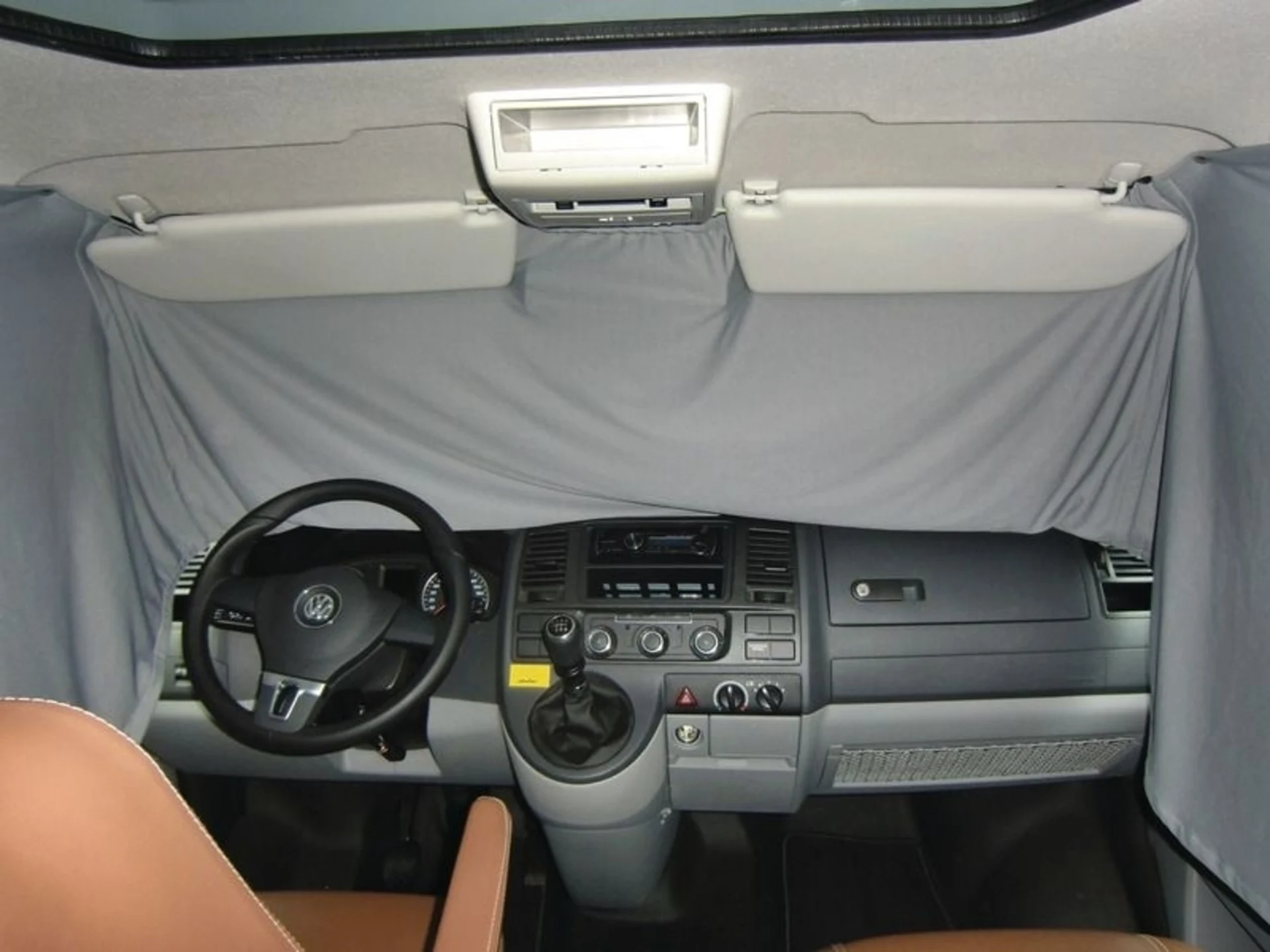 Fahrerhausvorhang für VW T5/T6, VW Caddy Maxi und Mercedes Vito Metris in Grau
