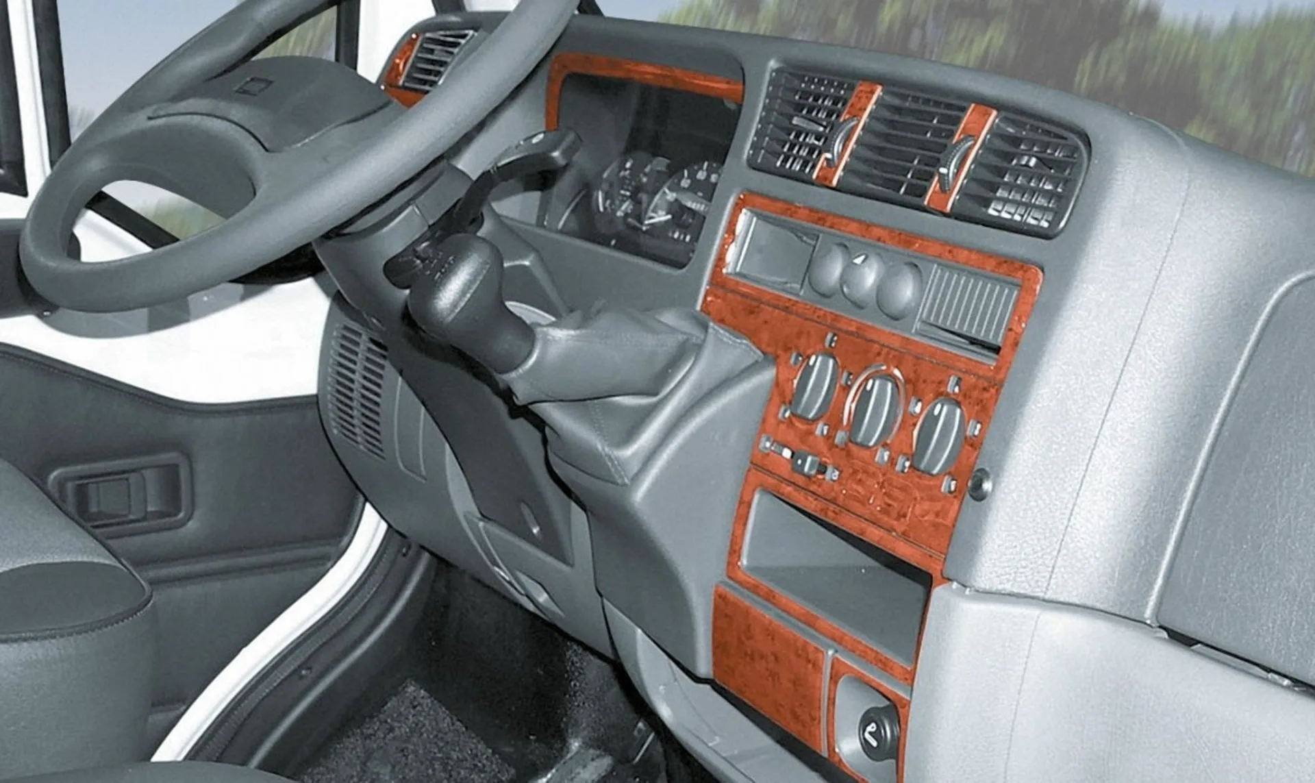 Finition du tableau de bord en bois de racine pour Ford Transit