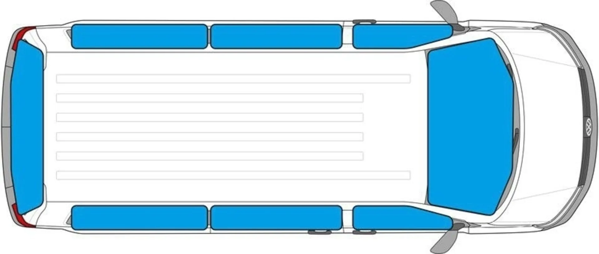 Thermomatten Isoflex Komplett-Set für Ford Tourneo Custom Maxi Bj, 12-18