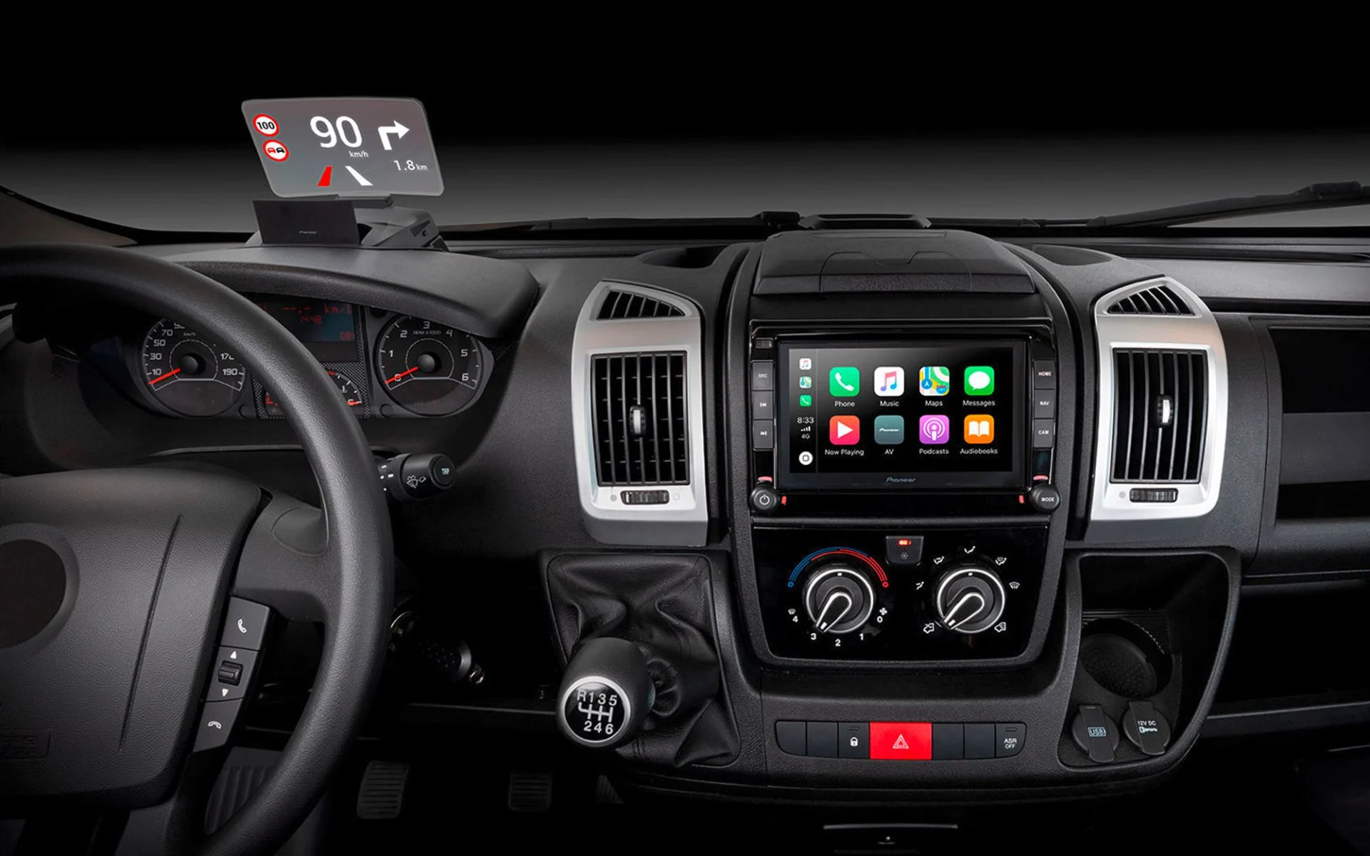 Extension de l'affichage tête haute Pioneer pour Fiat Ducato/Peugeot/Citroën