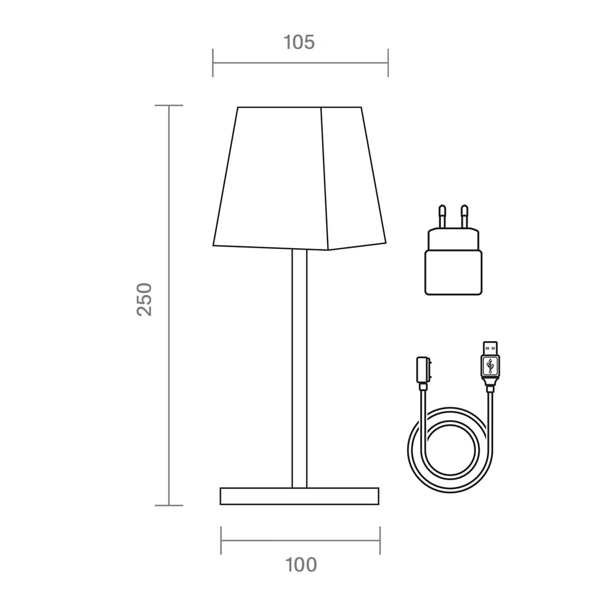 Lampe de table rechargeable Sigor Nuindie mini 250 mm, gris graphite Lampe de table rechargeable Sigor Nuindie mini 250 mm, gris graphite