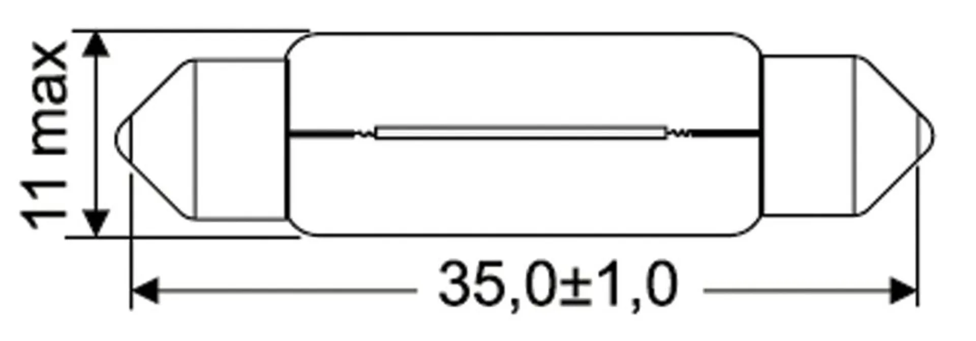 Jahn Soffittenglühlampe 24V 10W 11x36