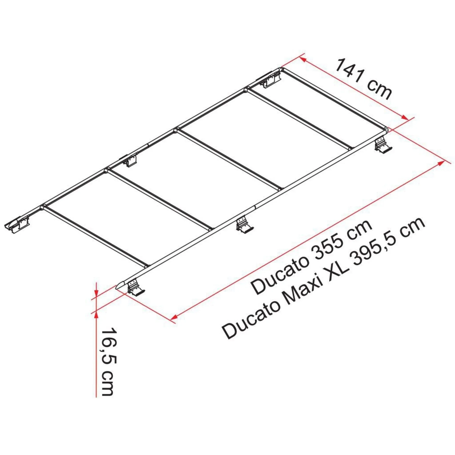 Fiamma Roof Rail Ducato Dachreling Deep Black