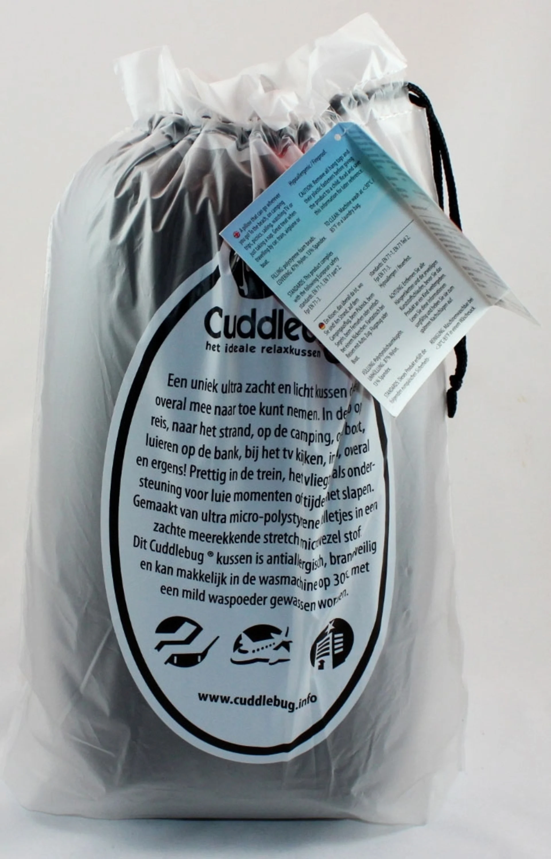 Cuddlebug Oreiller de voyage moyen noir